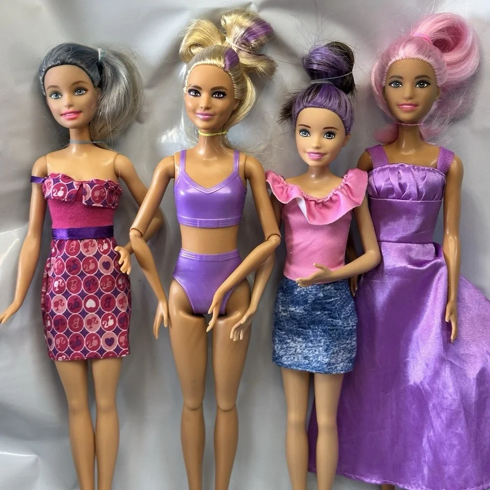 Mattel Fashion Barbie Dolls Lot of 4 2015-2018 Pink And Purple Prosthetic Leg‎
